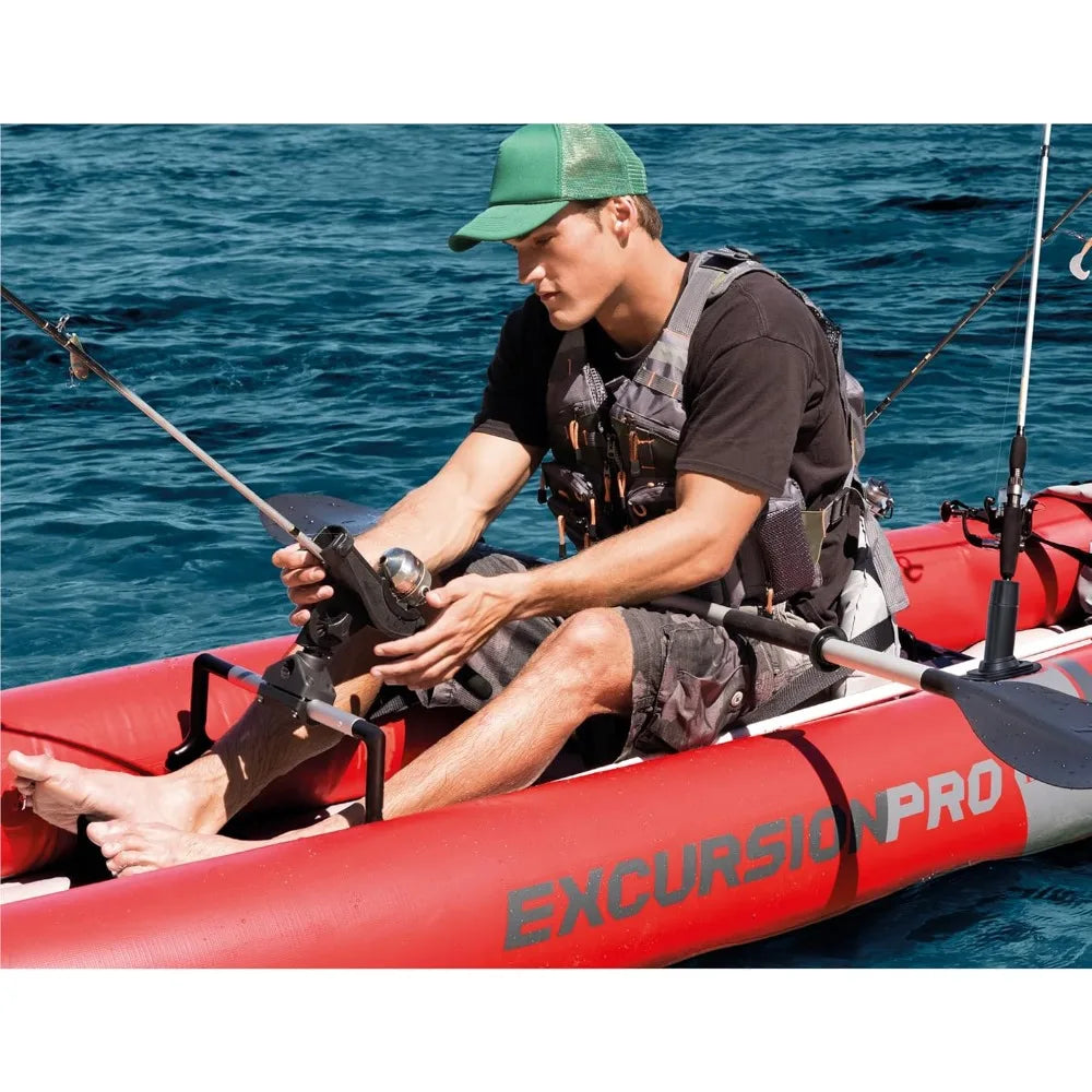 Inflatable 68309EP Excursion Pro K2 Inflatable Kayak Set: Includes Deluxe 86in Kayak Paddles and High-Output Pump – - NEW