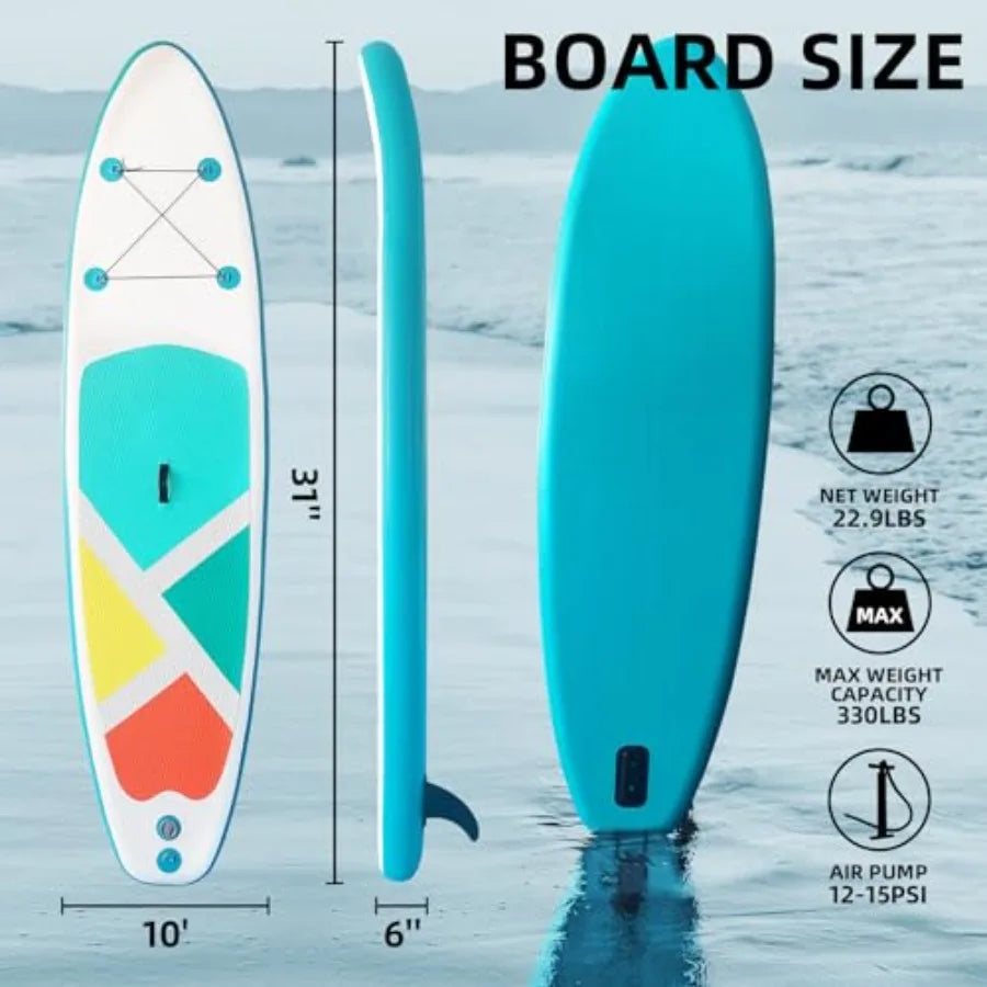 Inflatable SUP Stand-Up Paddle Boards for All Skill Levels 10'4'' Ultra-Light Paddleboard with Durable SUP Accessories Fins Pad
