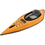 Rubber molded handle | Bungee deck lacing | Inflatable Coaming for Spray Skirt | Paddle holder | Mesh pocket | Spring Valve