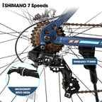 Hiland 20 Inch Kids' Bicycles Fat Tire Mountain Bike for Kids Age 5 + Years, Shimano 7-Speed, Dual-Disc Brake