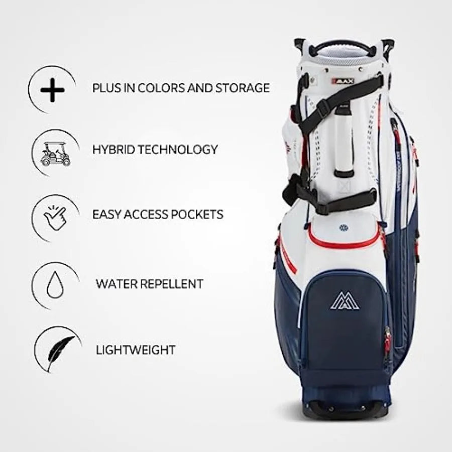Dri Lite Hybrid Plus 14 Way Divider Golf Stand Bag, Waterproof, Lightweight, Dual Strap, Fits Push Carts