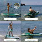 w_Inflatable Paddle Board for Adults with Accessories Included, Oar, Fins, Pump. Stand Up Paddleboard Great Stability