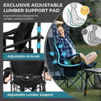 Oversized Camping Chairs for Adults, Heavy Duty Fold Up Sports Games Lawn Chairs, Extra Wide Big Man Outdoor Chairs with Padded