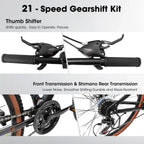 A24301 24 Inch Mountain Bike for Teenagers, High Carbon Steel Frame, Disc Brakes, Durable Design, Brown Edge Tires, Ideal for School Commuting