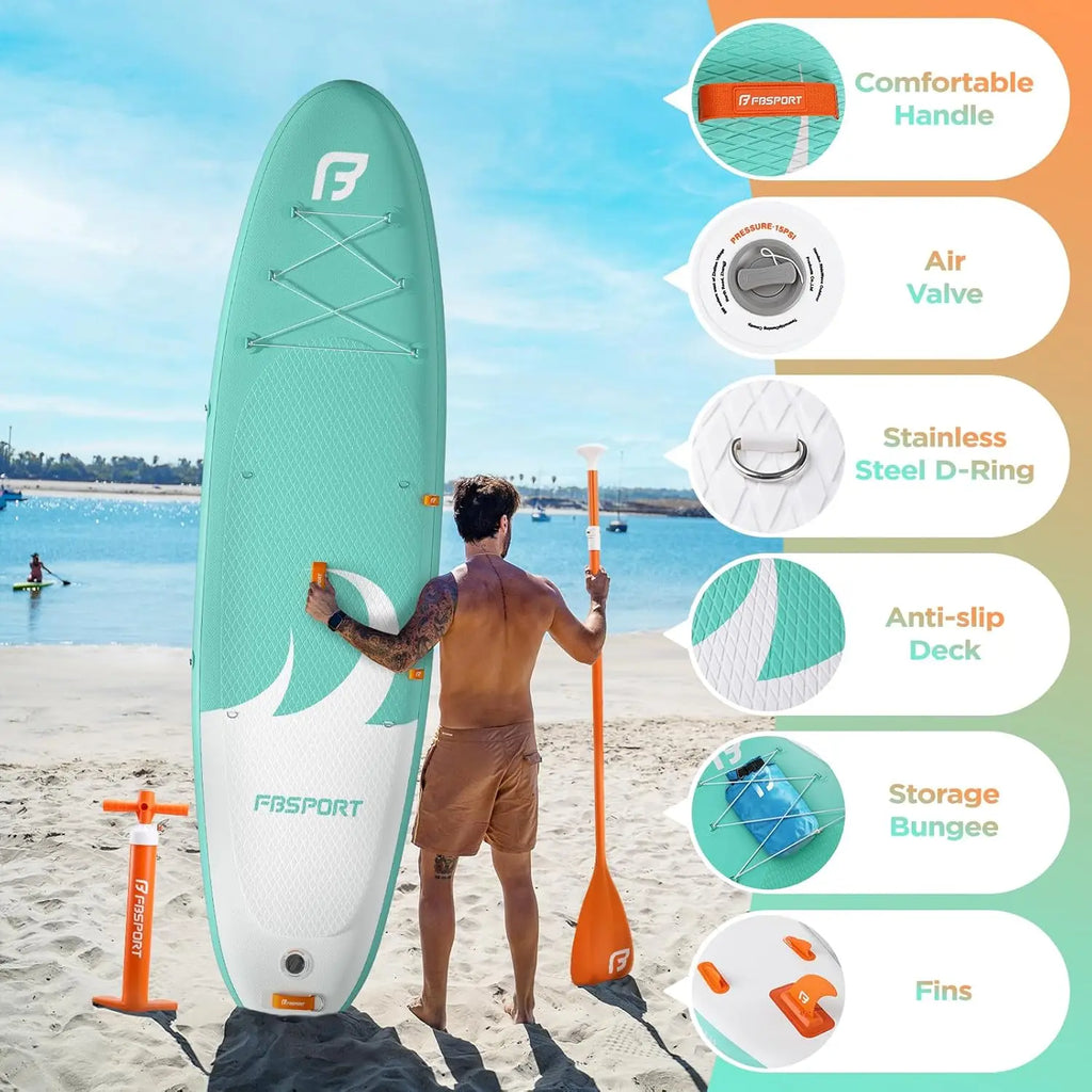 11' Premium Stand Up Paddle Board, Yoga Board with SUP Accessories & Carry Bag | Wide Stance, Surf