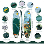 w_Inflatable Paddle Board for Adults with Accessories Included, Oar, Fins, Pump. Stand Up Paddleboard Great Stability