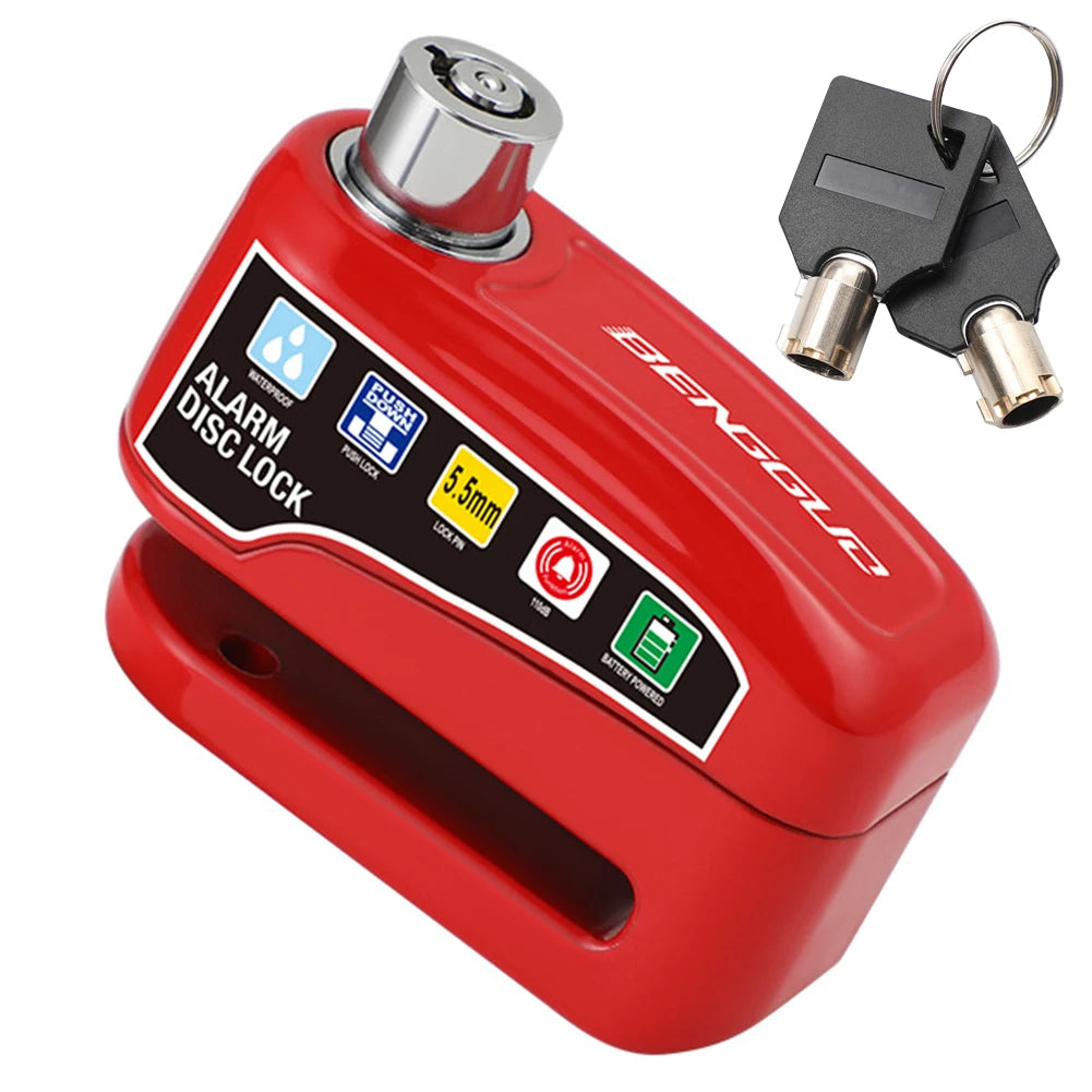 Bicycle Alarm Disc Brake Electric Lock Anti Theft Motorcycle Alarm Brake Rotor Padlock Waterproof Motorcycle Bike Accessories