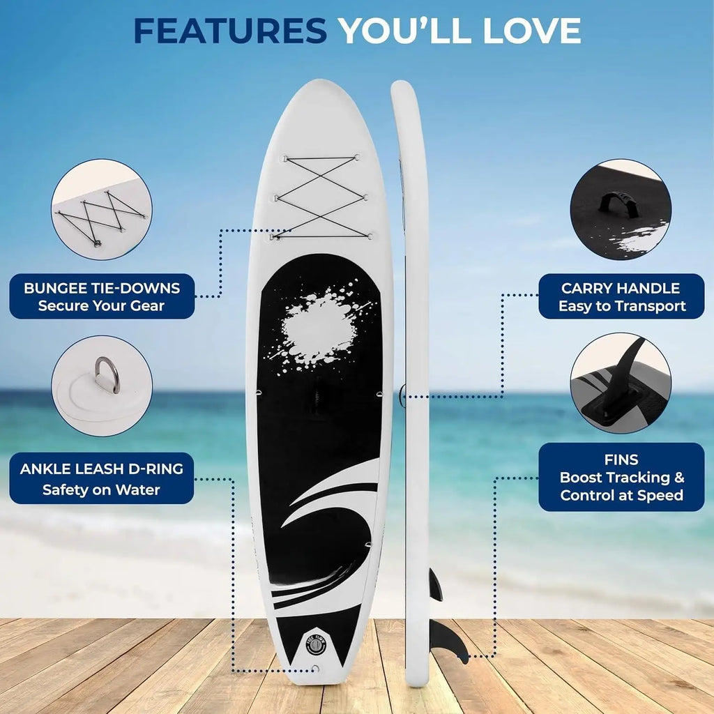 YOU-Inflatable Stand Up Paddle Board with Premium SUP Accessories – Wide Stable Design with Non-Slip EVA Deck Pad for Adults