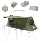 Night Cat Pop-up Camping Tent: 1 Person Tent Waterproof Instant Easy Setup Tunnel Tent Fits for Camping Cot (Excluded)