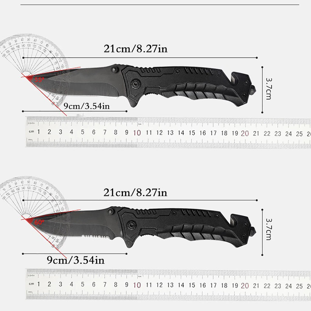 Multi functional outdoor camping knife with safety lock, suitable for fishing