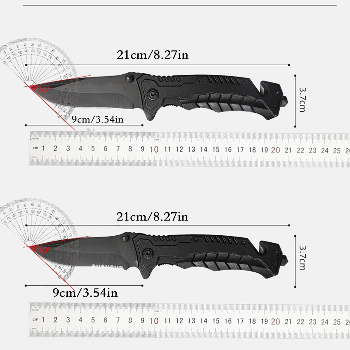 Multi functional outdoor camping knife with safety lock, suitable for fishing