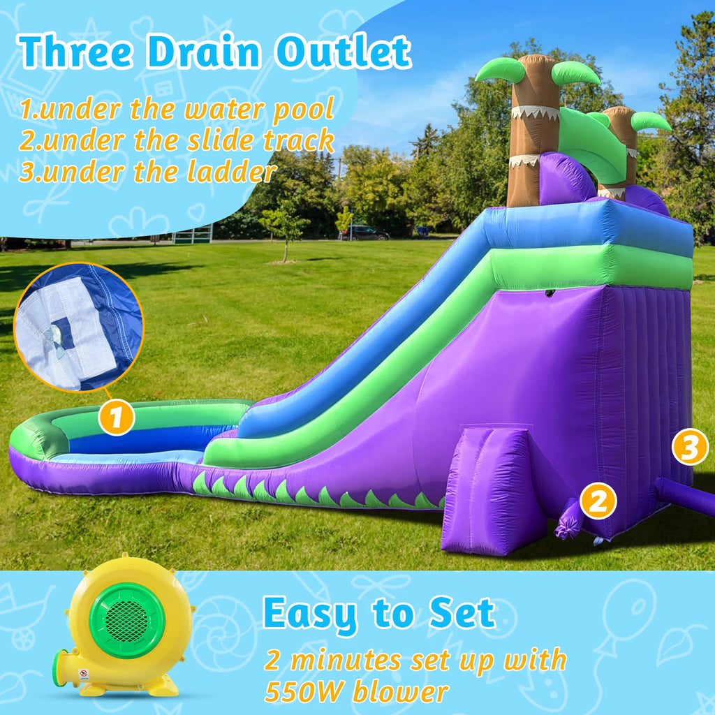 20FT Ultra Climber Kids Inflatable Water Slide Park Heavy Duty For Outdoor Fun  Climbing Wall With Two Slides And Splash Pool