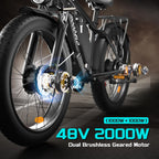 Moobelo M1 2000W Dual-Motor E-Bike 48V 22.4ah Fat Tires Full Suspension CE Certified US Warehouse Snow Beach Urban Riding Ebike