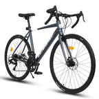 700C Road Bike for Adult Men and Women, 16 Speed Road Bicycle, Lightweight Aluminum Frame, Dual Disc Brake, Racing Bike, Adult City Commuter Bicycle
