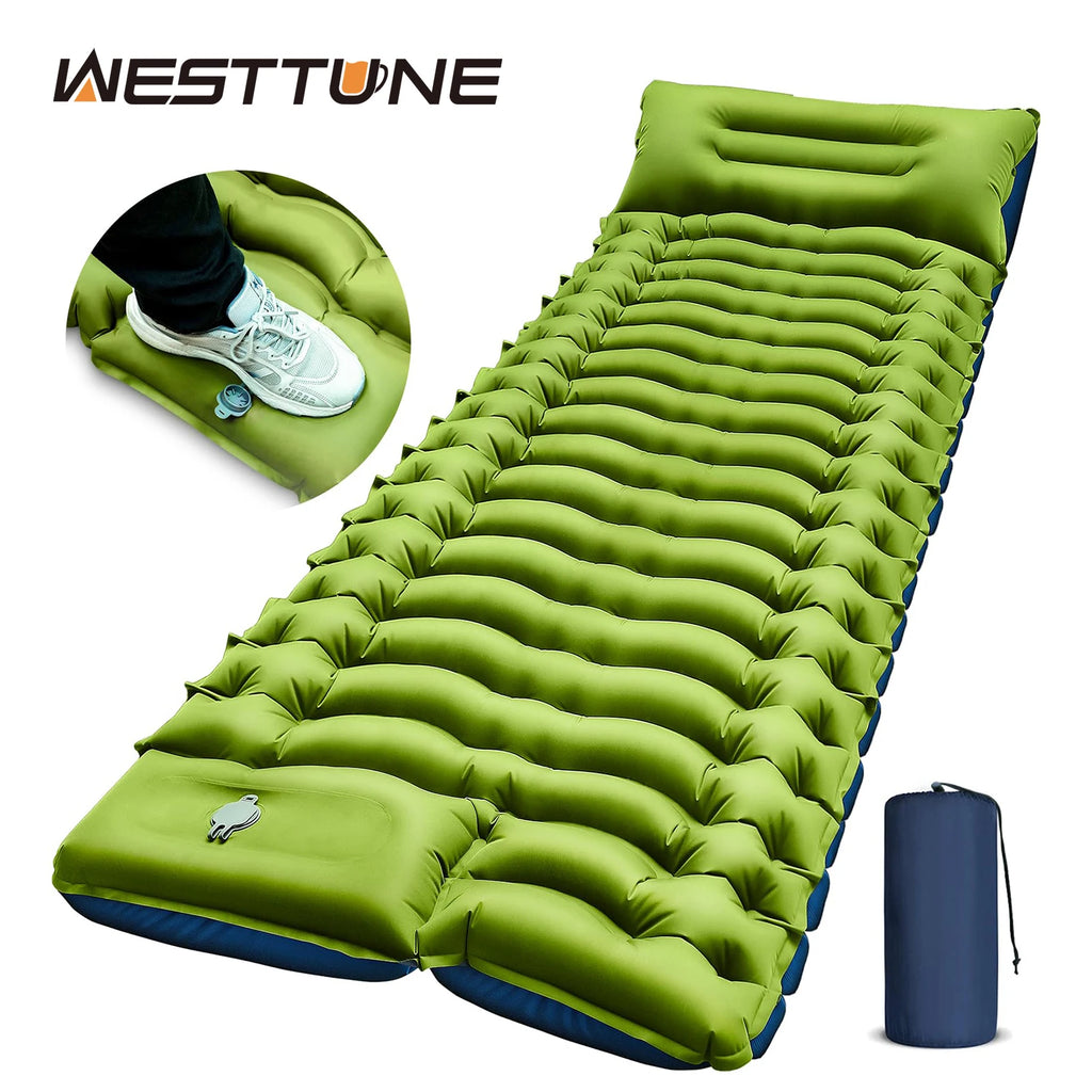 WESTTUNE Camping Sleeping Pad Ultralight Camping Mat with Pillow