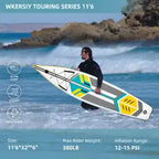 11ft6in Inflatable Stand Up Paddle Board Non-Slip Kayak SUP with SUP Accessories for Youth Adults Outdoor Water Sports Surfboard