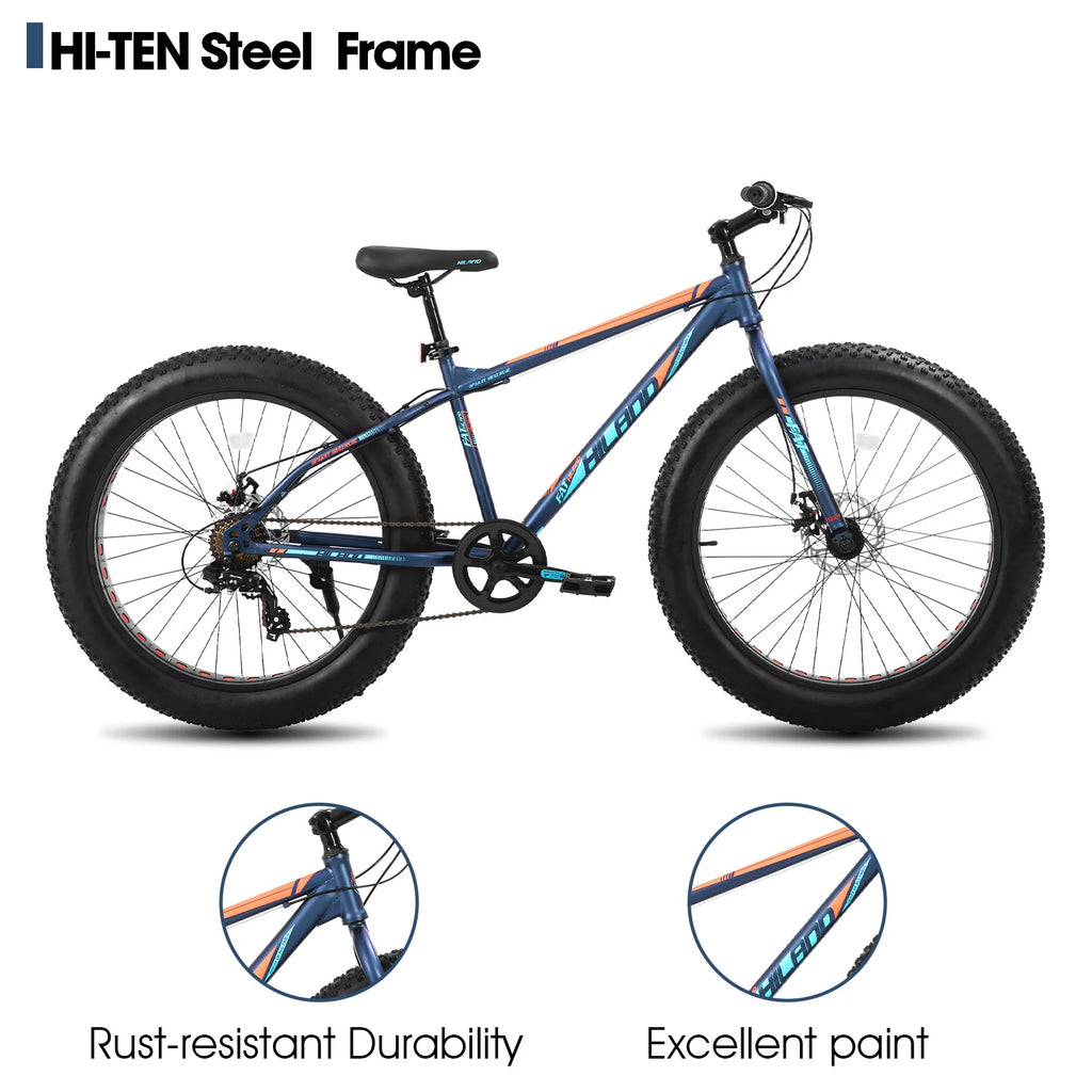 Hiland 20 Inch Kids' Bicycles Fat Tire Mountain Bike for Kids Age 5 + Years, Shimano 7-Speed, Dual-Disc Brake