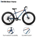 Hiland 20 Inch Kids' Bicycles Fat Tire Mountain Bike for Kids Age 5 + Years, Shimano 7-Speed, Dual-Disc Brake