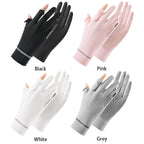 Lady Sunscreen Ice Silk Gloves Cycling Gloves Breathable Motorcycle Gloves Bicycle Gloves for Golf Driving Riding Fishing Hiking