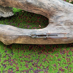 LED Light Folding Blade Knife with Wooden Handle for Hunting