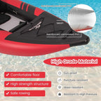 Tandem Inflatable Kayak, 12.5FT 2Person Kayak for Adults w 507 LBS Weight Capacity, 2 Aluminium Oars, Padded Seat, 2 Fins, Hand