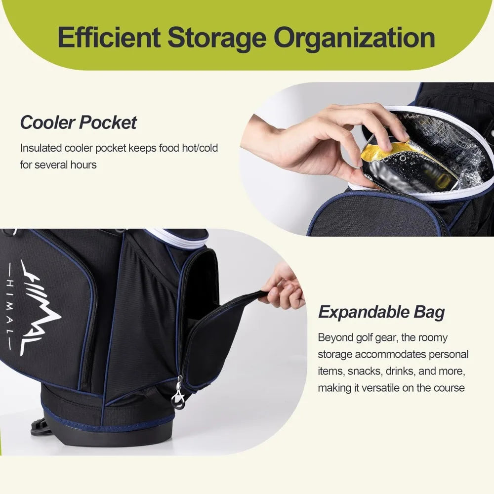14 Way Golf Stand Bag, Golf Bags for Men with Stand, Top Dividers Ergonomic with 10 Pockets Golf Club Bags