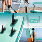 H-Inflatable Stand Up Paddle Boards with Premium Accessories, Wide Stable SUP Paddle Board Design, Non-Slip Comfort Deck Stand