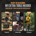 15-in-1 Tactical Survival Walking Stick & Hiking Staff – Heavy-Duty Collapsible Multitool for Camping