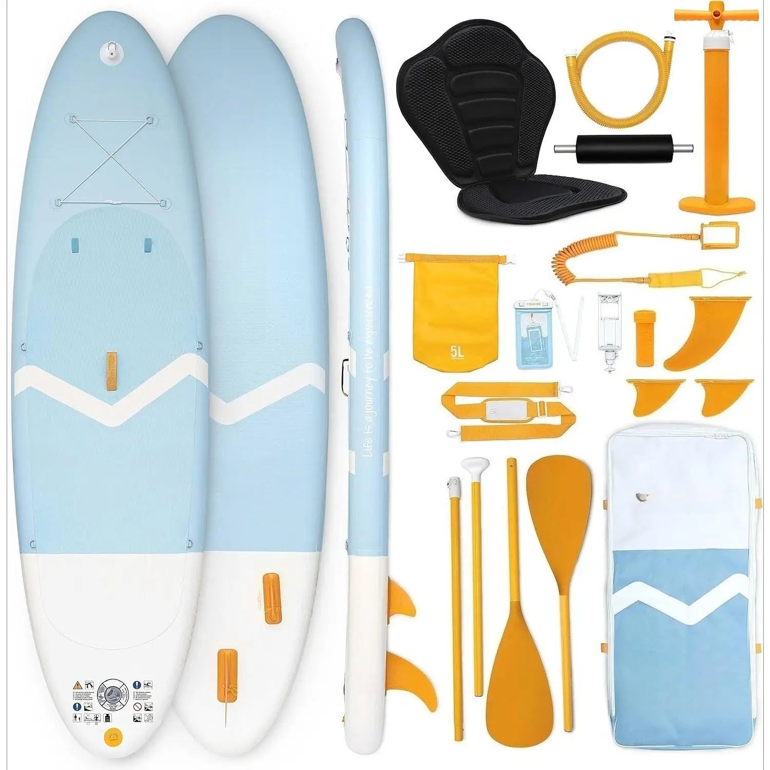w_Inflatable Paddle Board for Adults with Accessories Included, Oar, Fins, Pump. Stand Up Paddleboard Great Stability