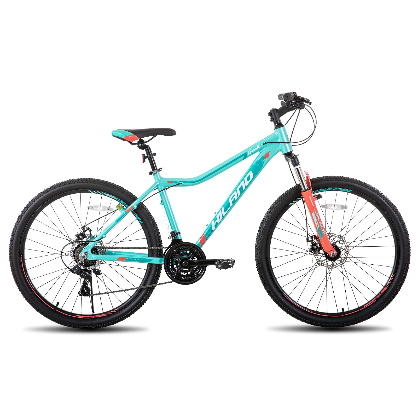 Hiland 20 26 27 Inch Mountain Bike for Women, 21 Speed with Lock-Out Suspension Fork