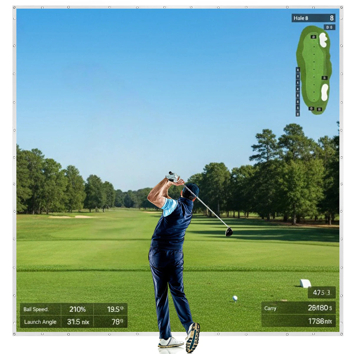 Golf Simulator Impact Screen Easy To Install Golf Training Screen High Impact Resistance Single Layer Sound Absorbing
