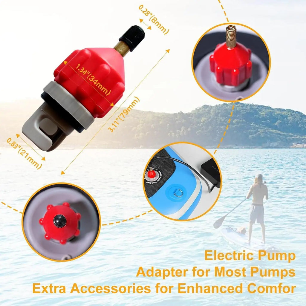 H-Inflatable Paddle Board 10'6'Capacity 2-in-1 SUP/Kayak with Adjustable Seat,Electric Pump Adapter,Non-Slip Diamond Deck Travel