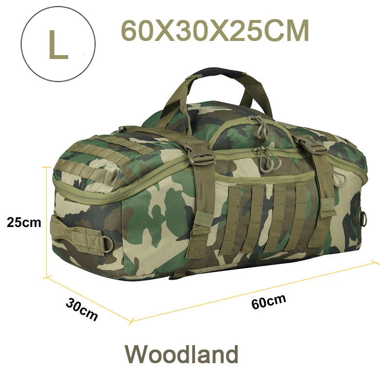 LQARMY 30L 45L 80L Sport Travel Bag Molle Tactical Backpack Gym Fitness Bag Large Duffle Bags for Camping Hunting Fishing