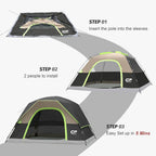 Tents for Camping 4 Person Tent Waterproof Windproof Double Layer Camping Tent, Easy Setup Dome Tent