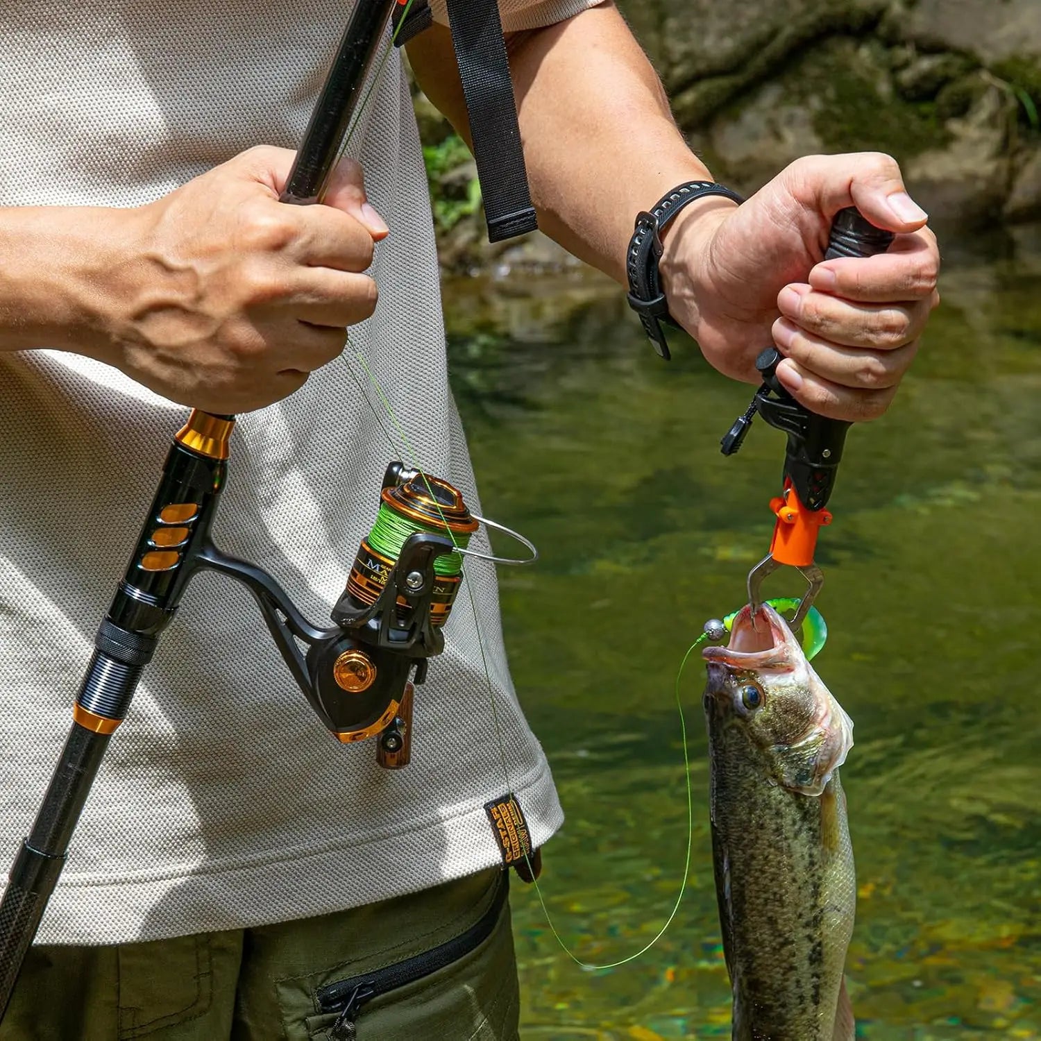 Fishing Rod and Combo with Backpack, Telescoping Fishing Pole Spinning Kit with Fishing Lures, Pliers