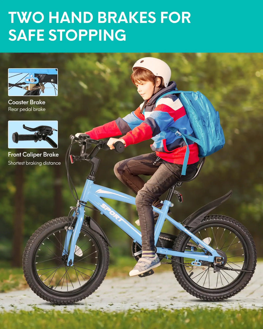 16 Inch Kids Bike with Training Wheels & Kickstand Children