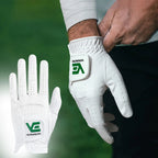 Men's Golf Glove Left Hand - All-Weather Rain Grip for Right-Handed Golfers, Durable White Design 1 Pack