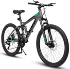 Ecarpat Dual Full Suspension Mountain Bike 24/26/27.5 Inch, Mens Women Teenagers Boy Girl Mountain Bike, 21-Speed