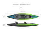 Inflatable Kayak 2 Person Tandem Kayak with Paddles, Seats, Pump