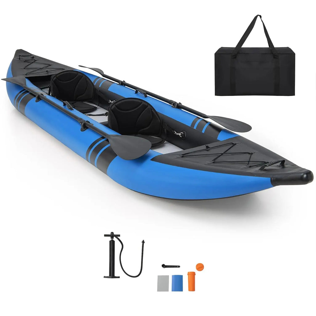 Inflatable Kayak, 12.5ft Fishing Kayak with 507 lbs Capacity, Triple Chamber Safety Kayak with Drop Stitch Floor & EVA, Custom