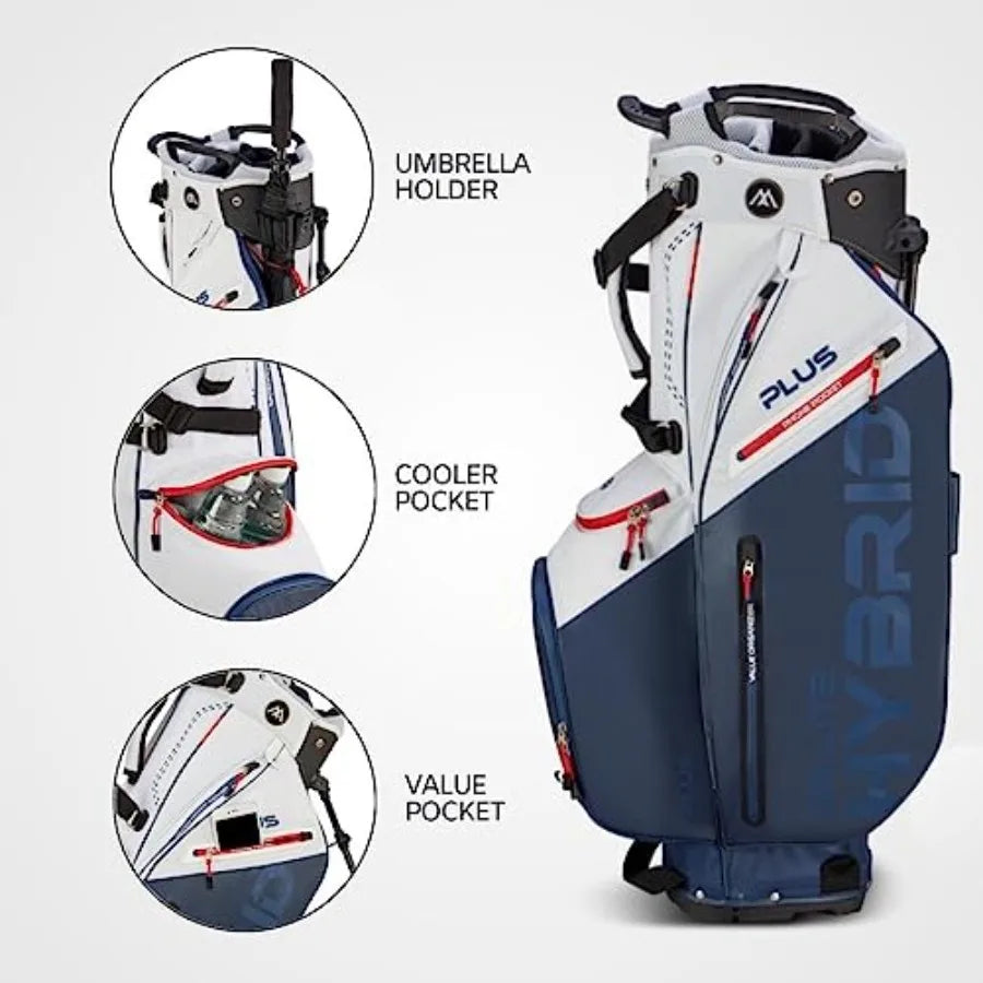 Dri Lite Hybrid Plus 14 Way Divider Golf Stand Bag, Waterproof, Lightweight, Dual Strap, Fits Push Carts