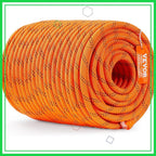 Double Braided Polyester Rope 1/2in x 220ft 8000LBS Breaking Strength Outdoor Climbing Arborist Rigging Orange/Black