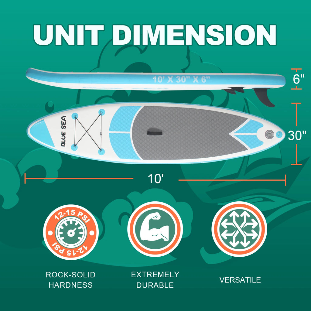 10ft Inflatable Stand Up Paddle Board  for Adults, Anti-Slip EVA Deck, SUP Board with Accessories