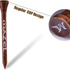 MAZEL Natural Wood/Bamboo Golf Tees 2 3/4 Inch & 3 1/4 Inch,Pack 50 or 120,Reduce Friction & Side Spin,More Stable Golf Tees