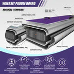 WKERSIY paddle board surfboard 11ft Purple Inflatable SUP Board All-Water Performance Series High-Visibility Ultra-Stable Design