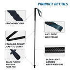 Local+ Carbon City Walking Running Sticks Lightweight T800 Carbon Fiber Collapsible Telescopic Pole Hiking Cane Trekking Poles