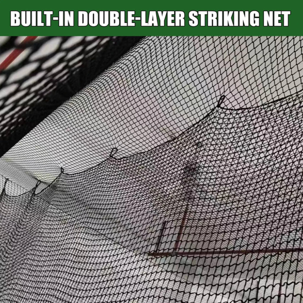 Golf Cage Net | Foldable Ball Netting 10X10X10Ft | Portable Baseball Batting Cage, Wear-Resistant Training Simulators | for Indoor or Outdoor Use