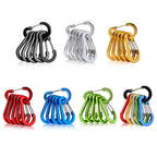 6Pcs Outdoor Carabiner Keychain D Shape Carabiner Spring Snap Clip Multifunctional Fishing Climbing Acessories