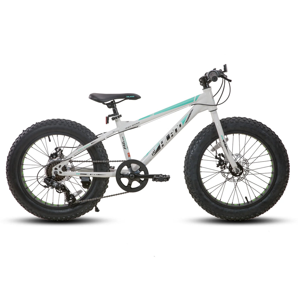 Hiland 20 Inch Kids' Bicycles Fat Tire Mountain Bike for Kids Age 5 + Years, Shimano 7-Speed, Dual-Disc Brake