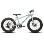 Hiland 20 Inch Kids' Bicycles Fat Tire Mountain Bike for Kids Age 5 + Years, Shimano 7-Speed, Dual-Disc Brake